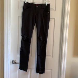 Alice and Olivia slim fit distressed ankle pants 0